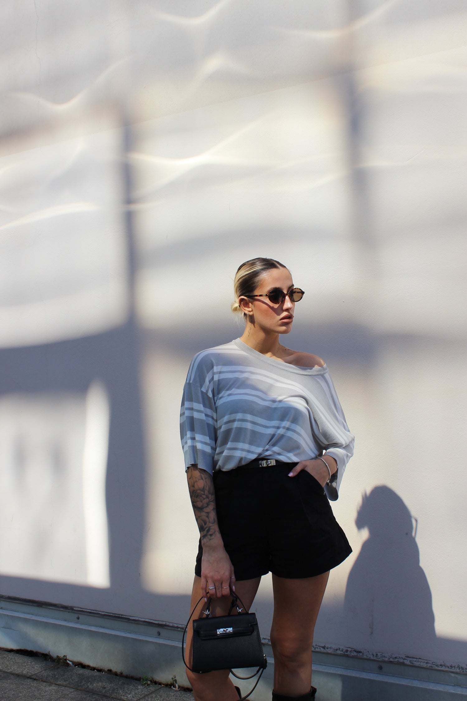 Maglia misto seta Grigio