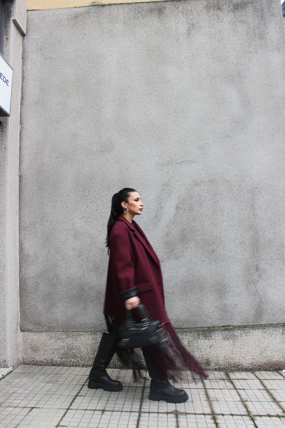 Cappotto Lumina Frange Bordeaux