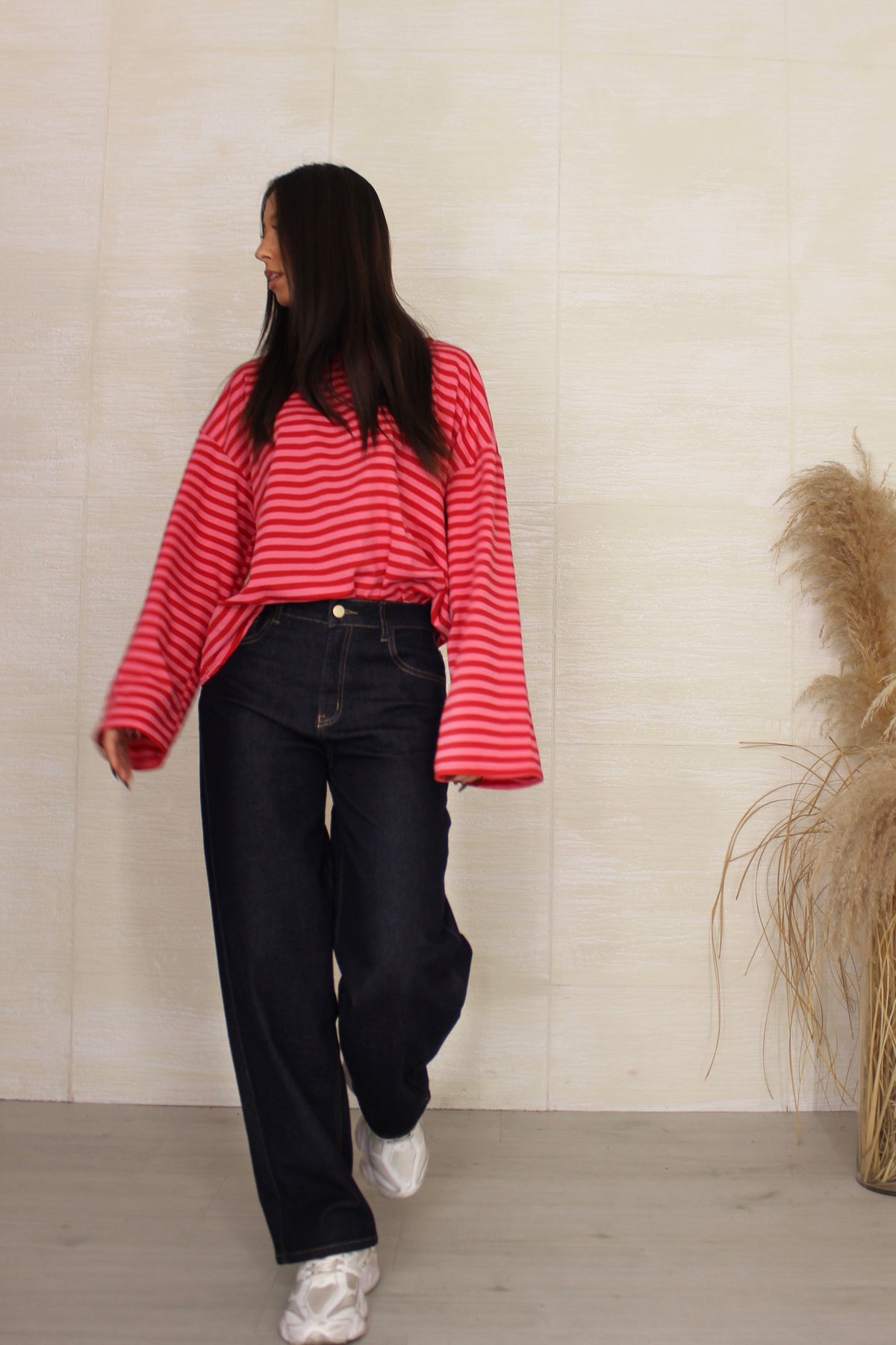 Jeans wide leg demin scuro