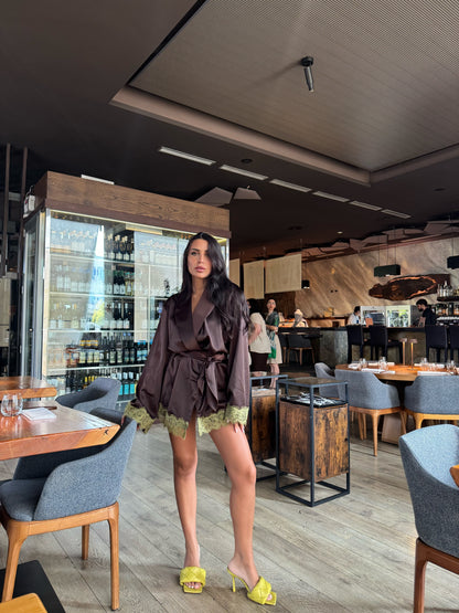 Abito kimono Chantal cioccolato