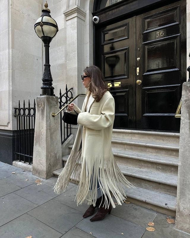 Cappotto Lumina Frange Panna