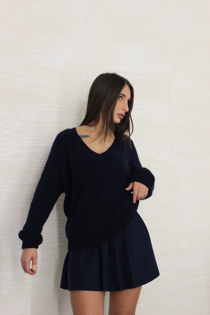 Gonna in viscosa Blu