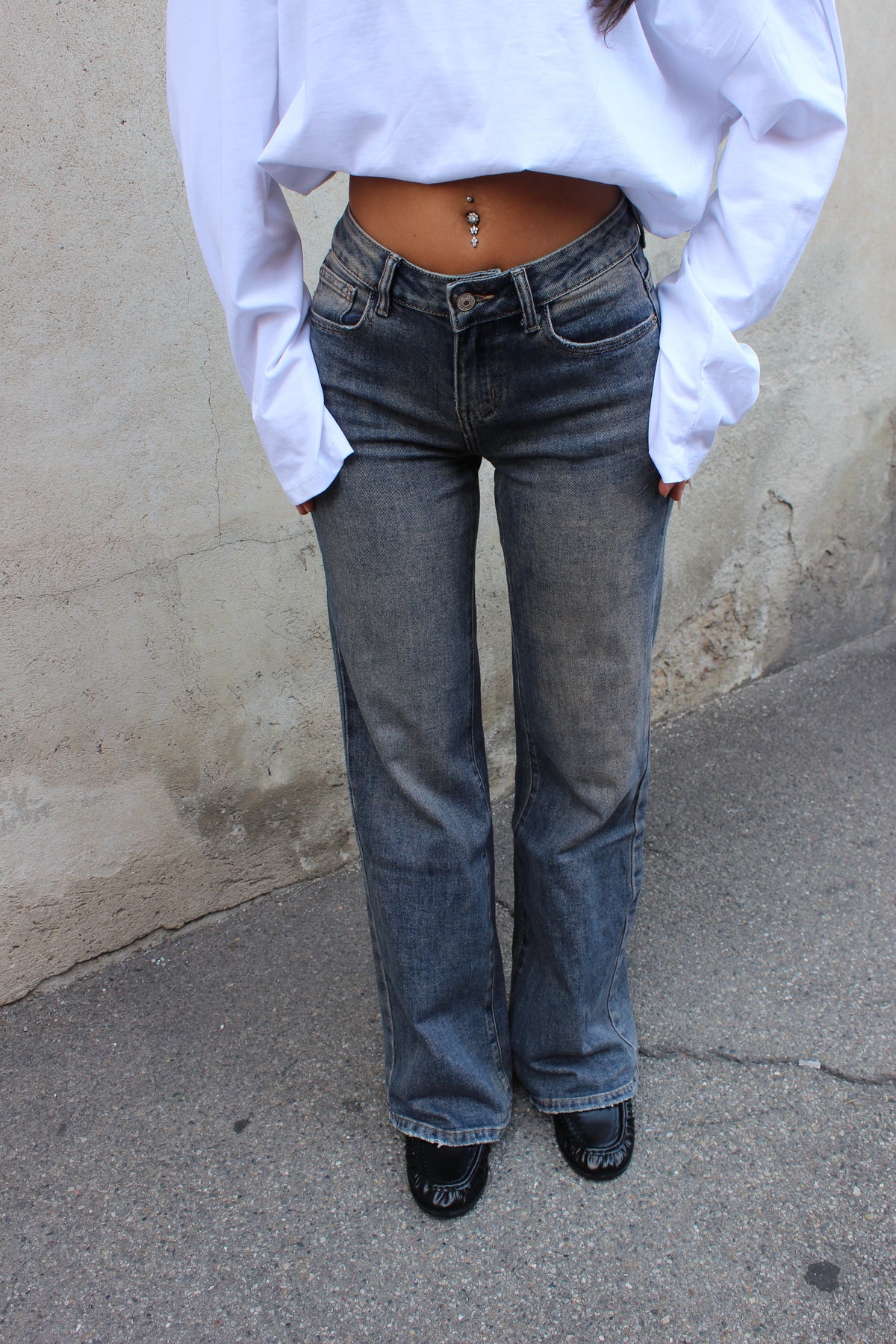 jeans wide leg-low waist