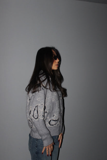 Cardigan Paisley grigio