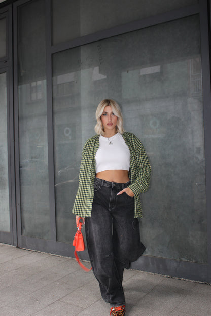 Camicia Check con spallina Verde