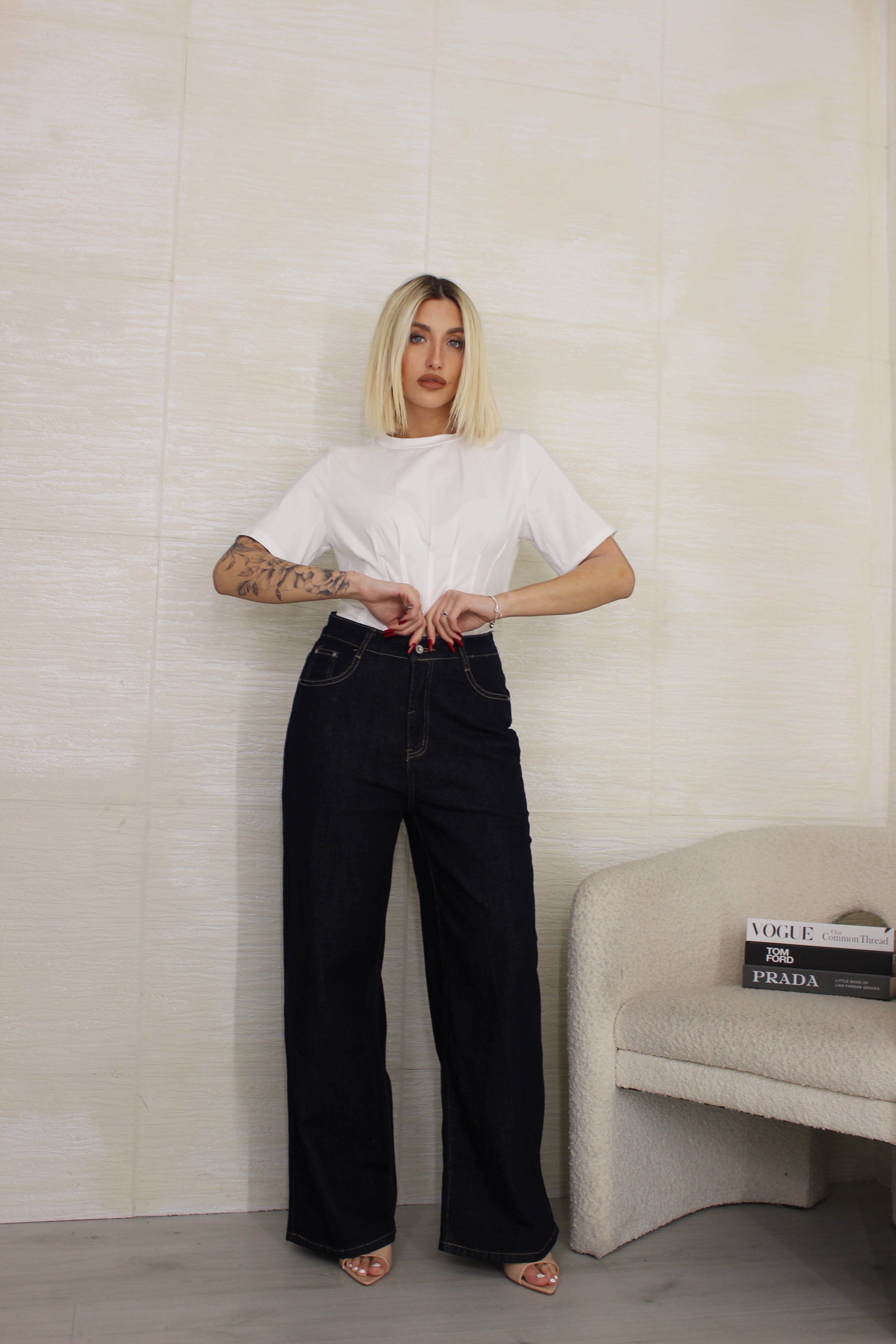 Jeans wide leg blue