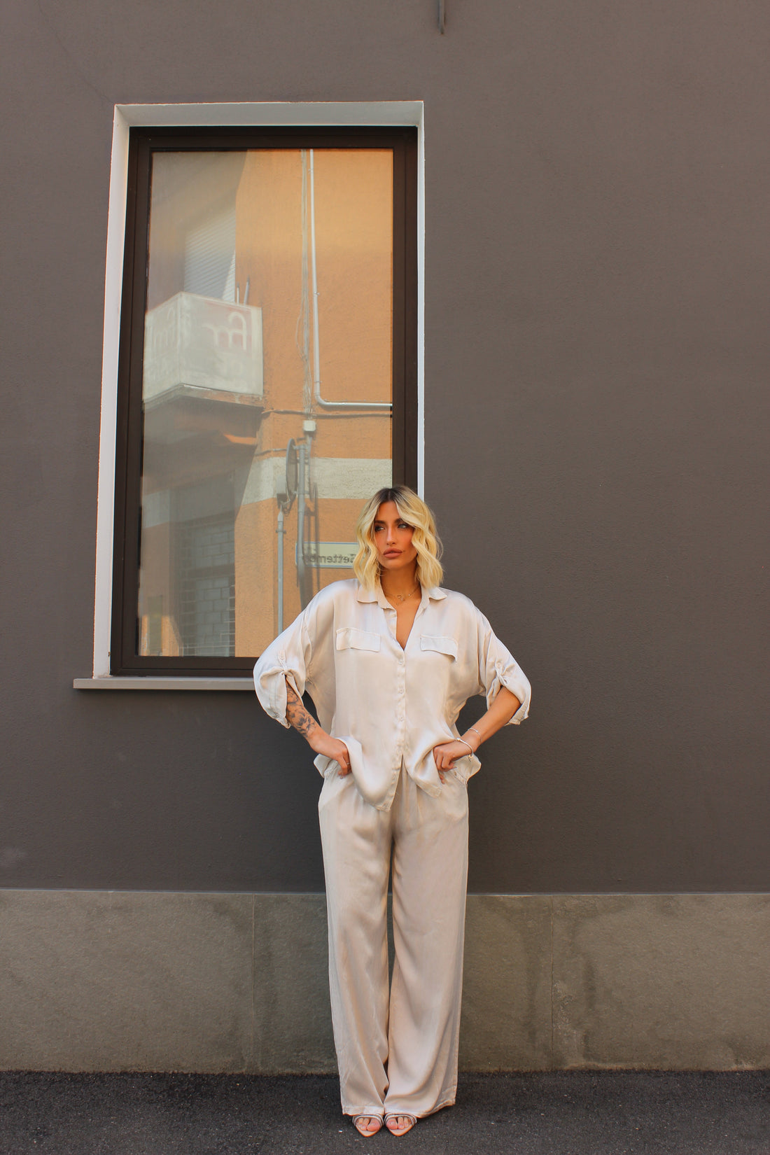 Coordinato con Blusa Crema