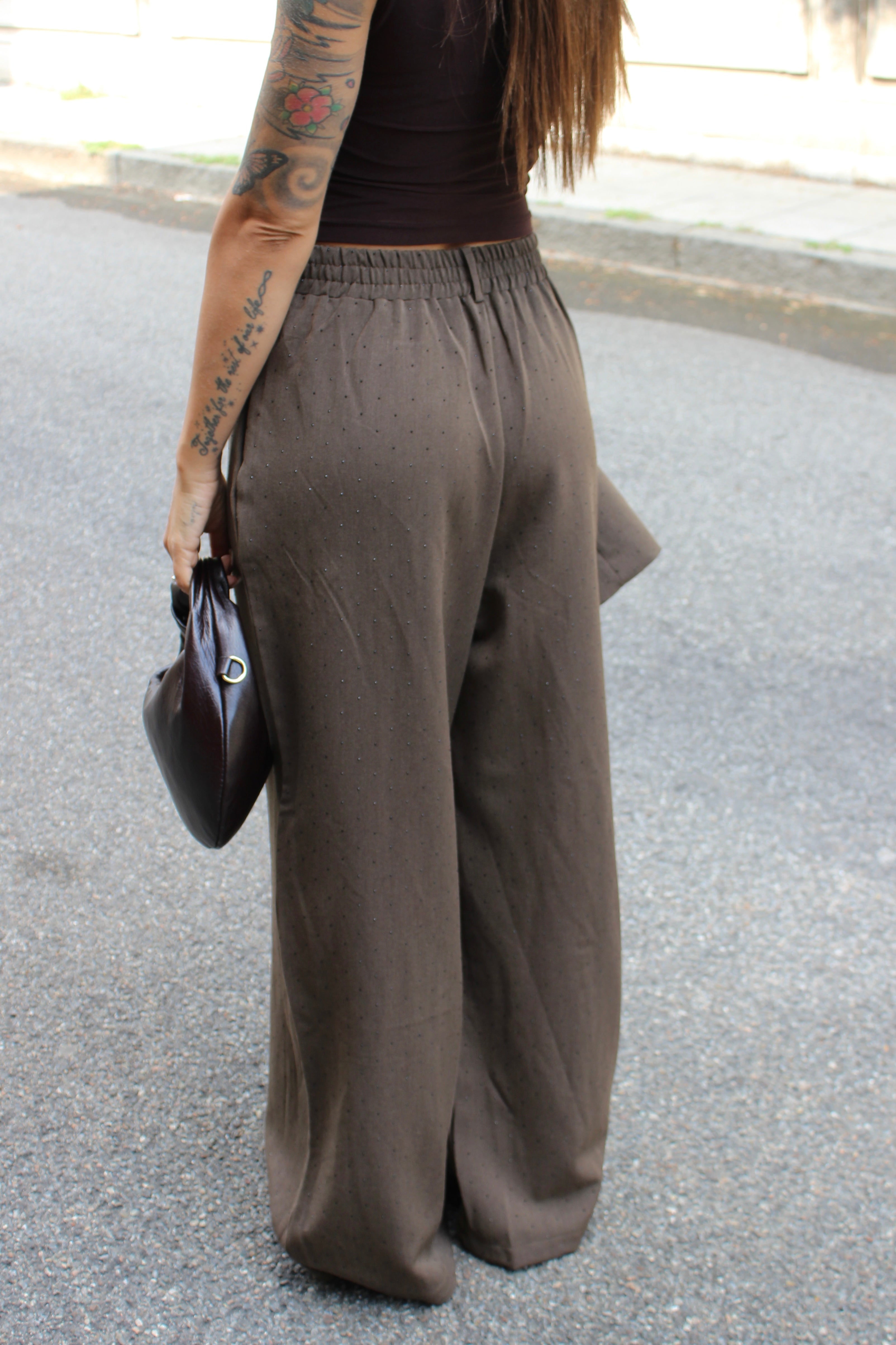 Completo Microstrass Cioccolato