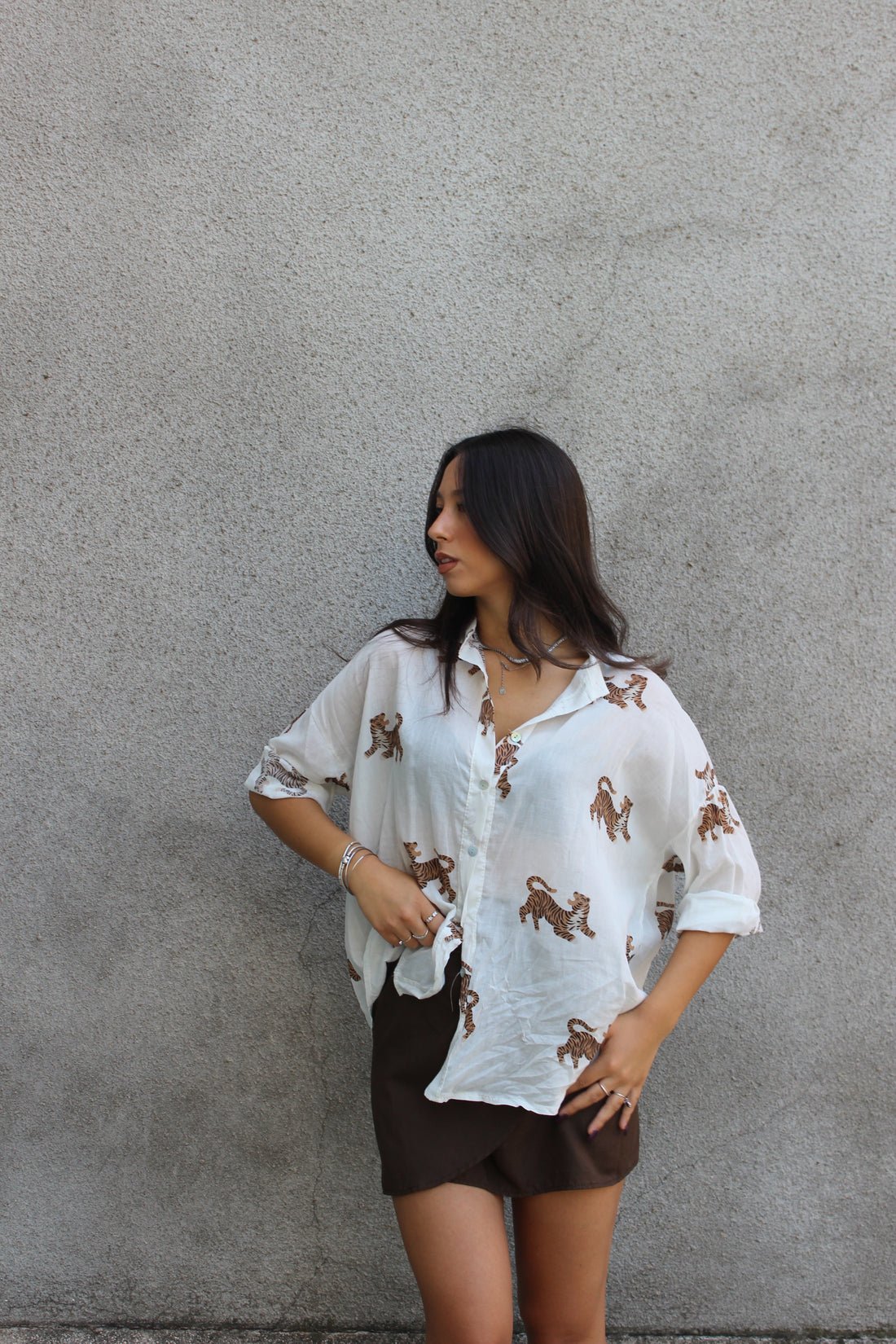 Camicia 100% cotone tiger
