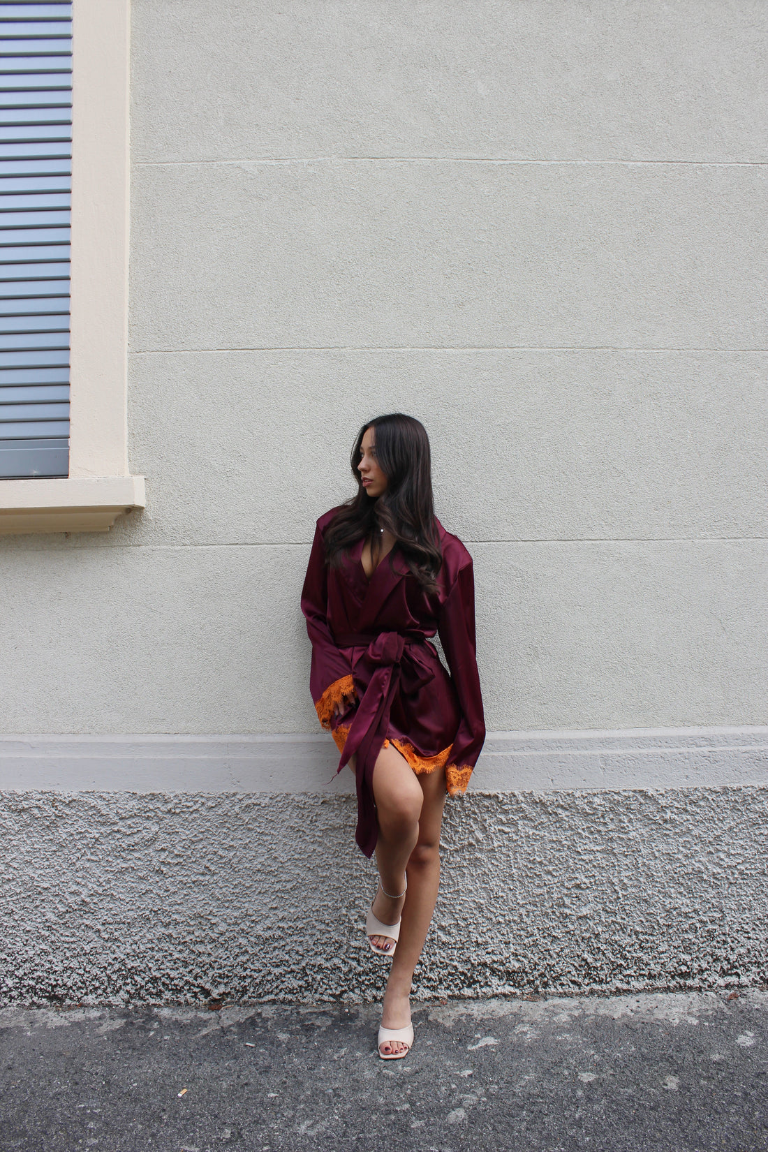 Abito kimono Chantal bordeaux