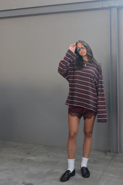Maglia stripes lumina bordeaux