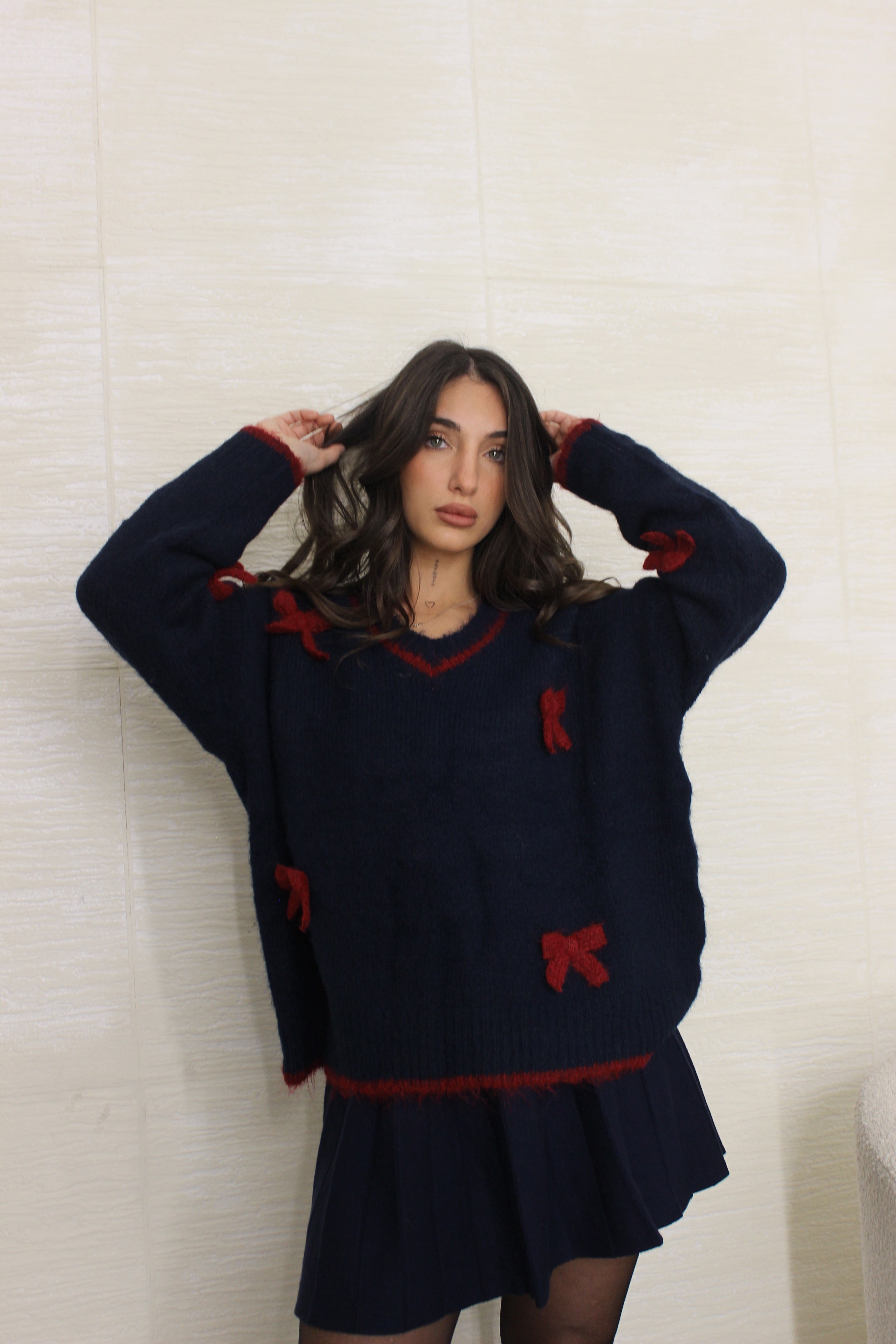 Pull con fiocchi Blu