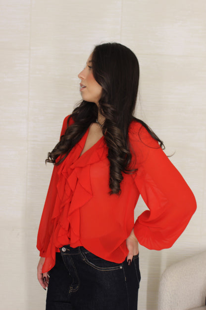 Blusa con rouge Rossa