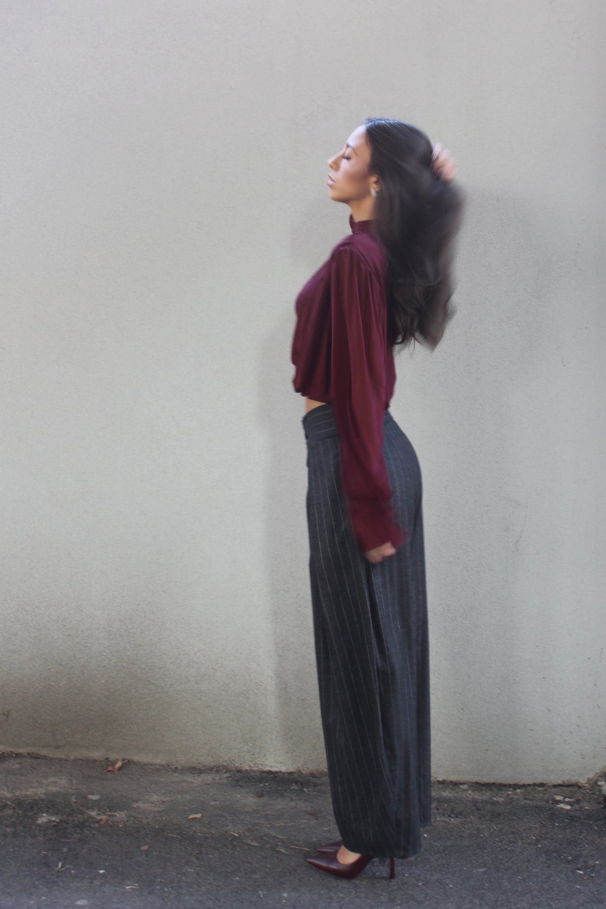 Pantalone tailored barrel grigio