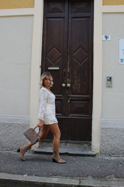Abito Crochet Beige