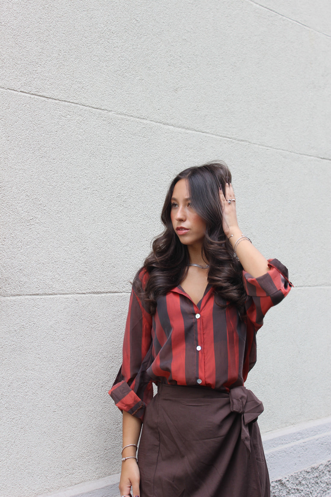 Camicia lines cioccolato