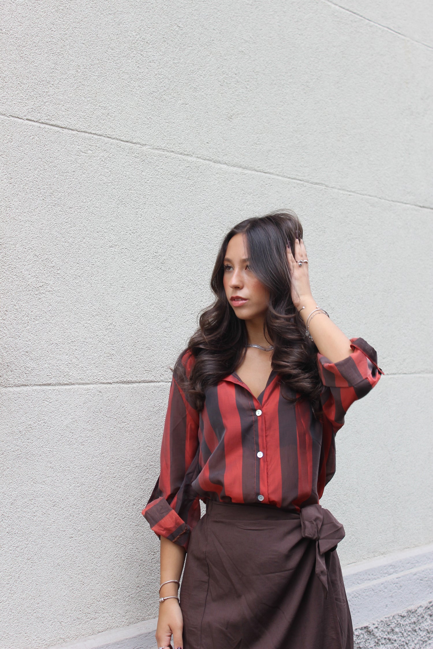 Camicia lines cioccolato