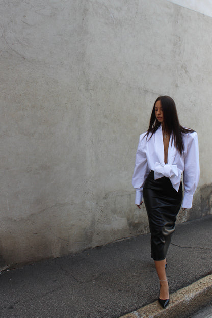 Gonna midi ecopelle nero