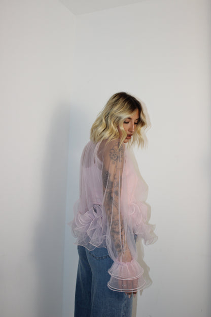 Blusa con volant Rosa