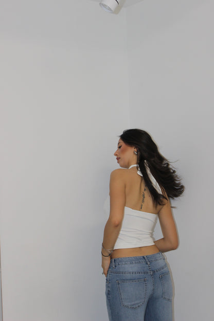 Top con Gioiello Bianco