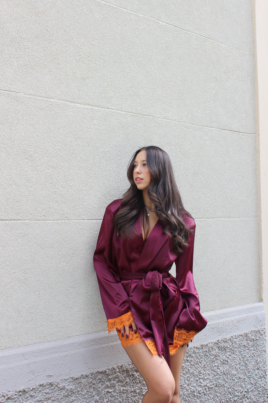 Abito kimono Chantal bordeaux