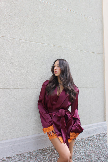 Abito kimono Chantal bordeaux