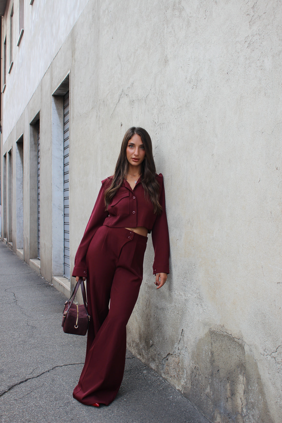 Coordinato Crop Bordeaux