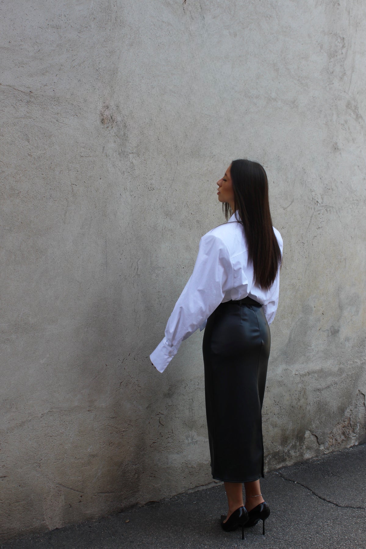 Gonna midi ecopelle nero