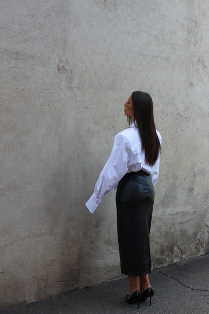Gonna midi ecopelle nero