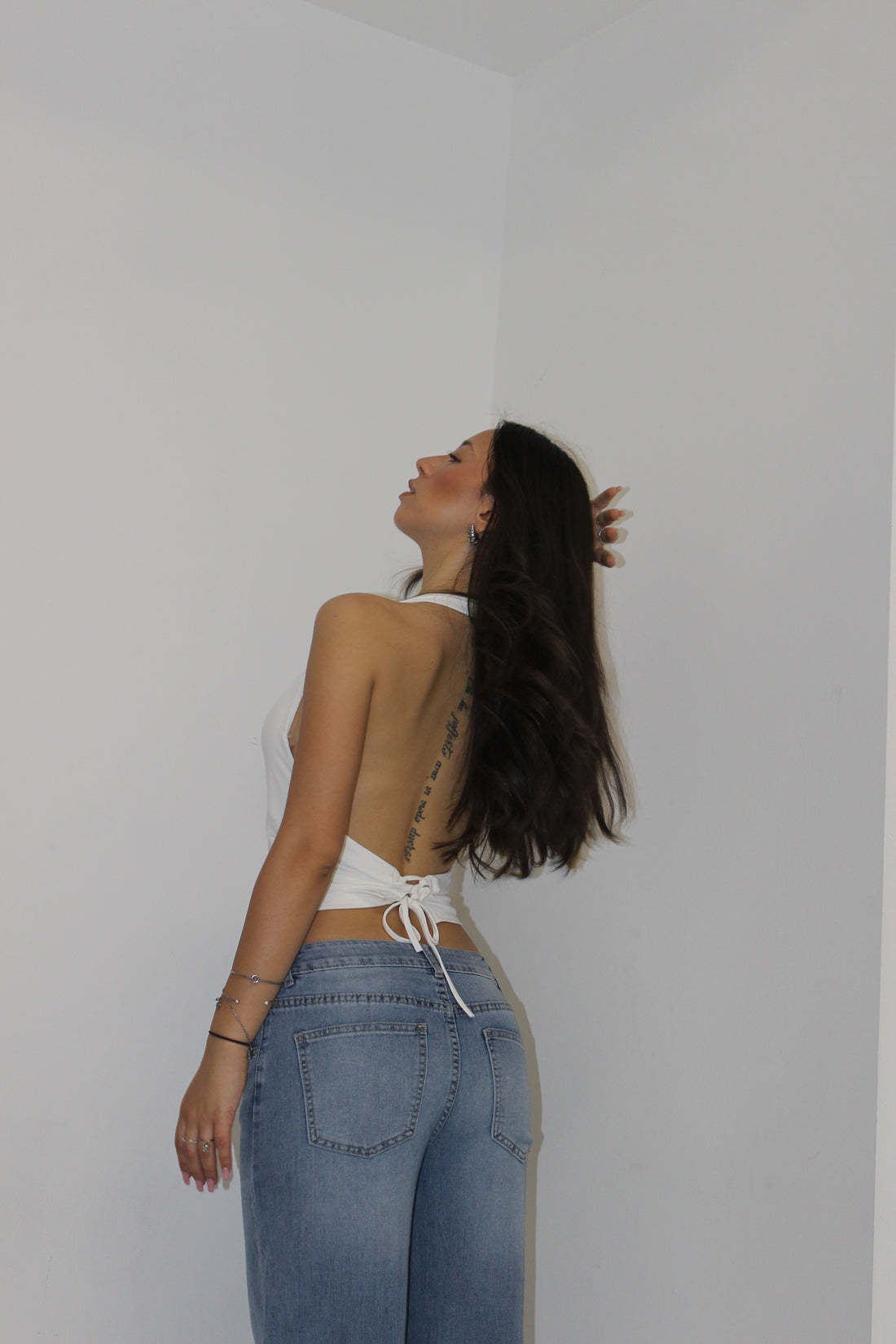Top stringato Bianco