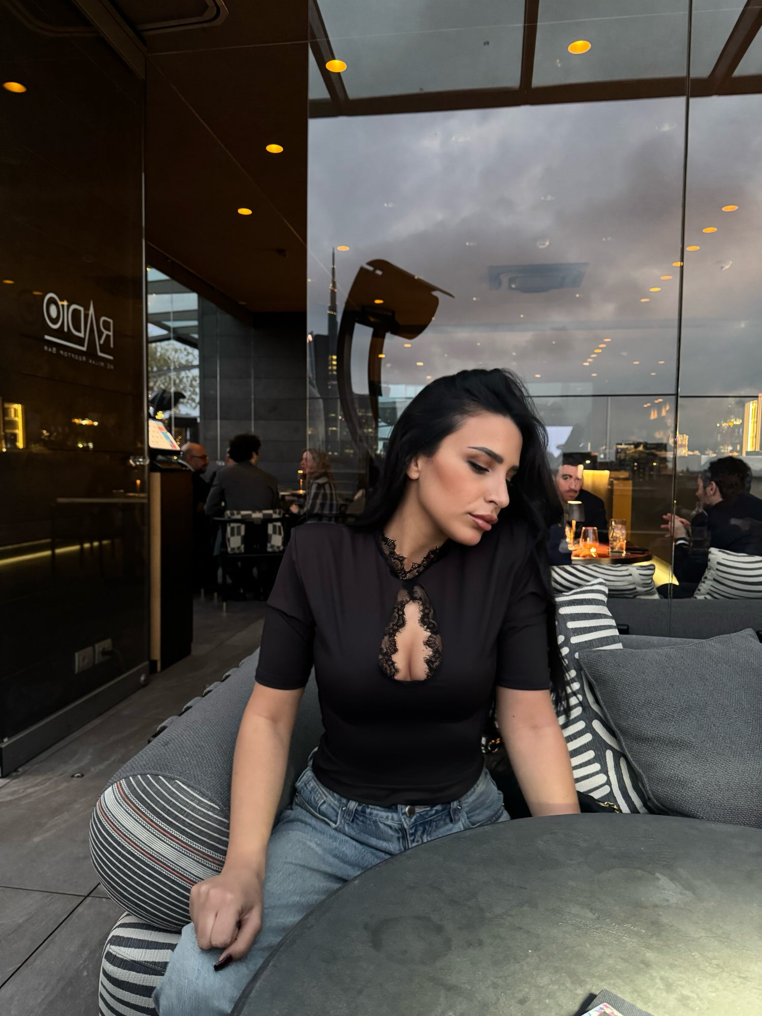 Maglia coreana pizzo Nera