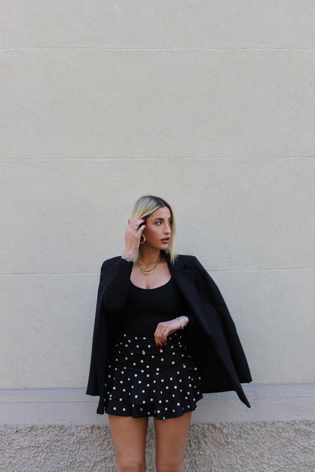 Minigonna Pois Nero