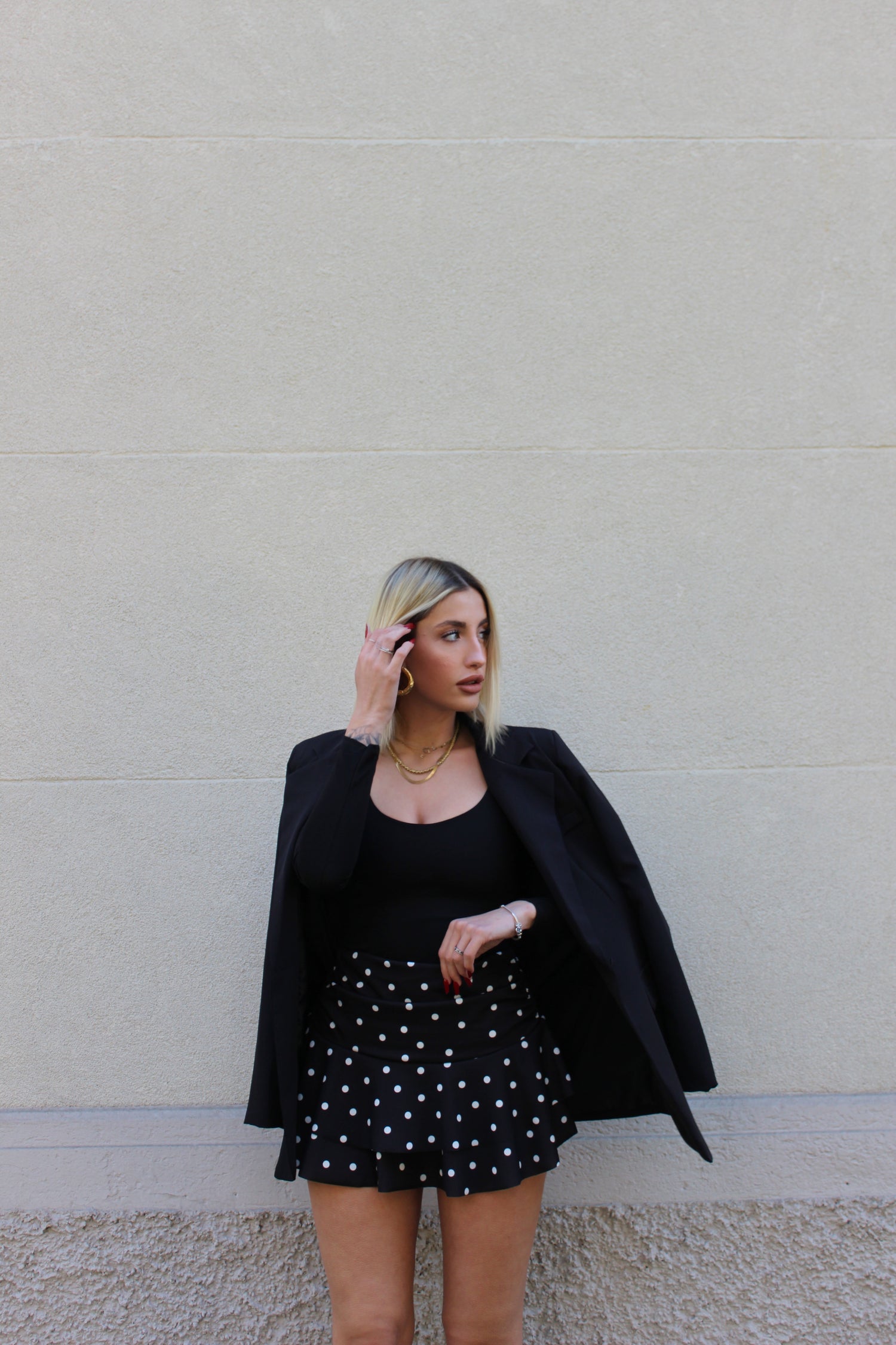 Minigonna Pois Nero