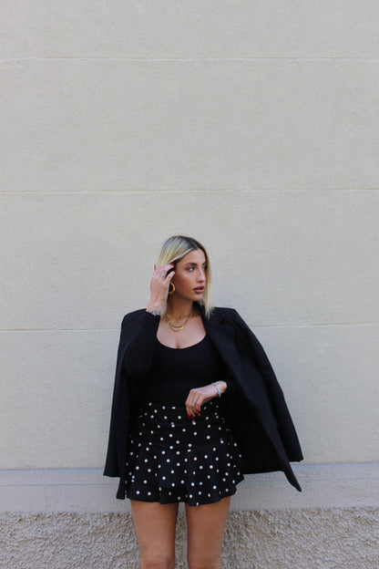 Minigonna Pois Nero
