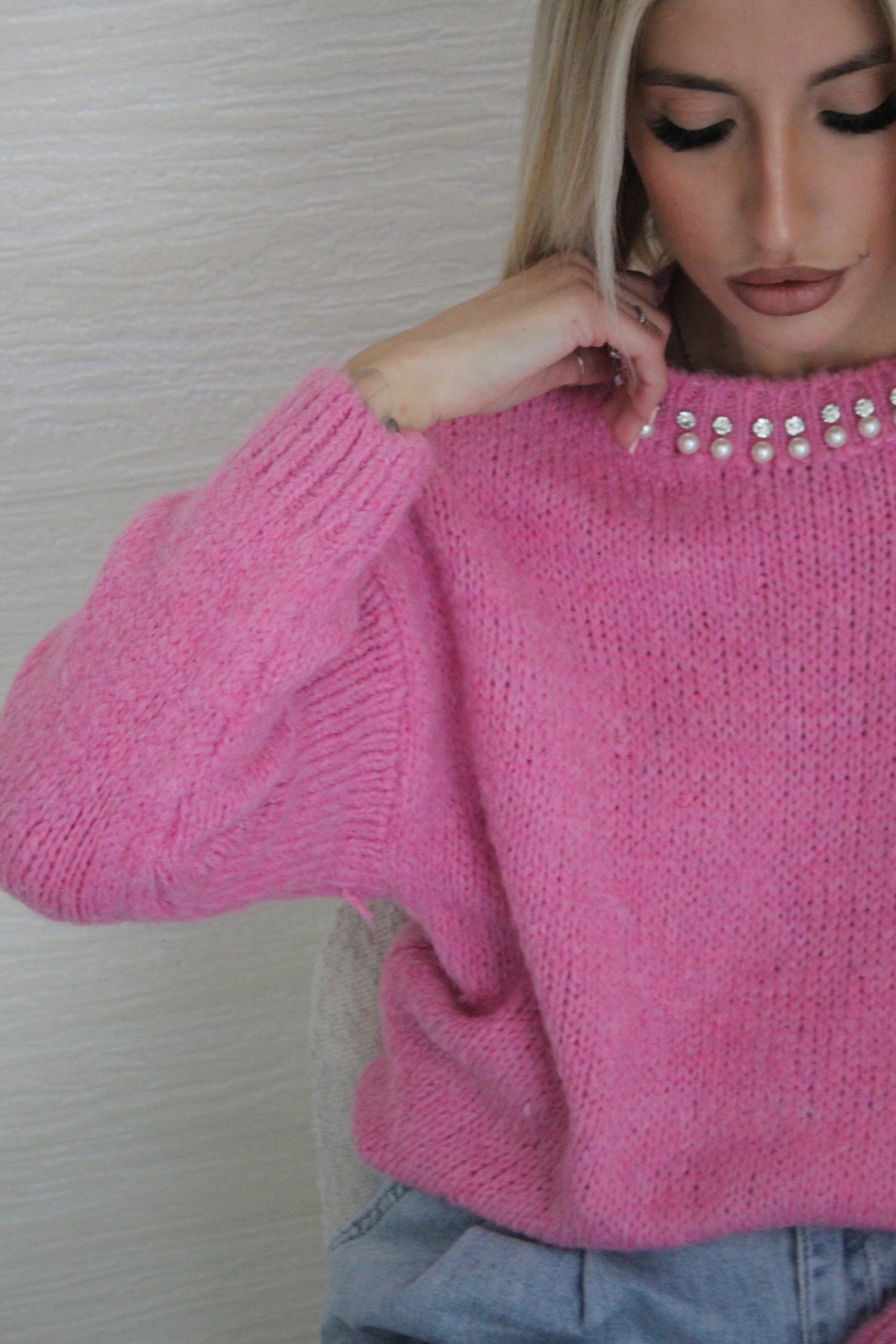 Pull strass rosa