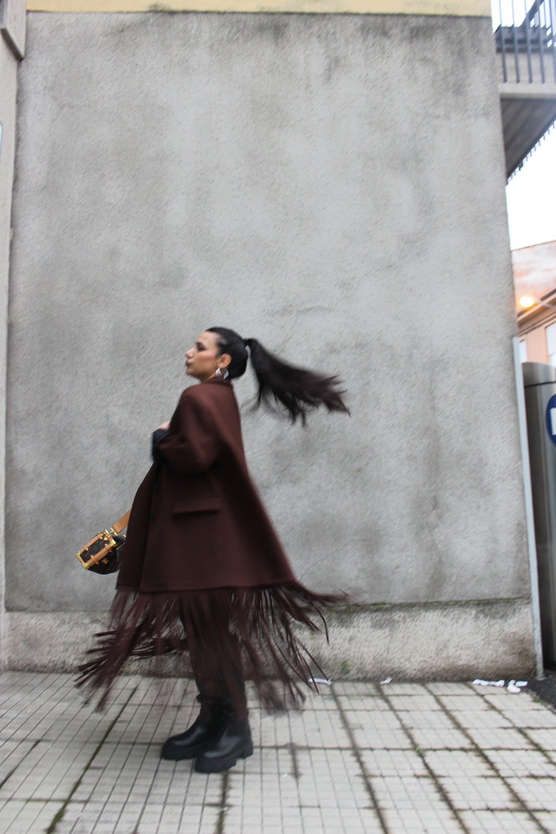 Cappotto Lumina Frange Chocolate