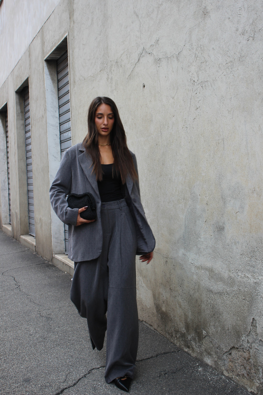 Completo Microstrass Grigio