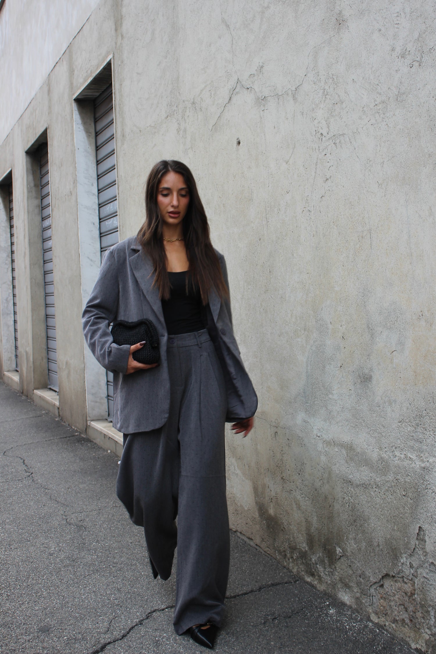 Completo Microstrass Grigio