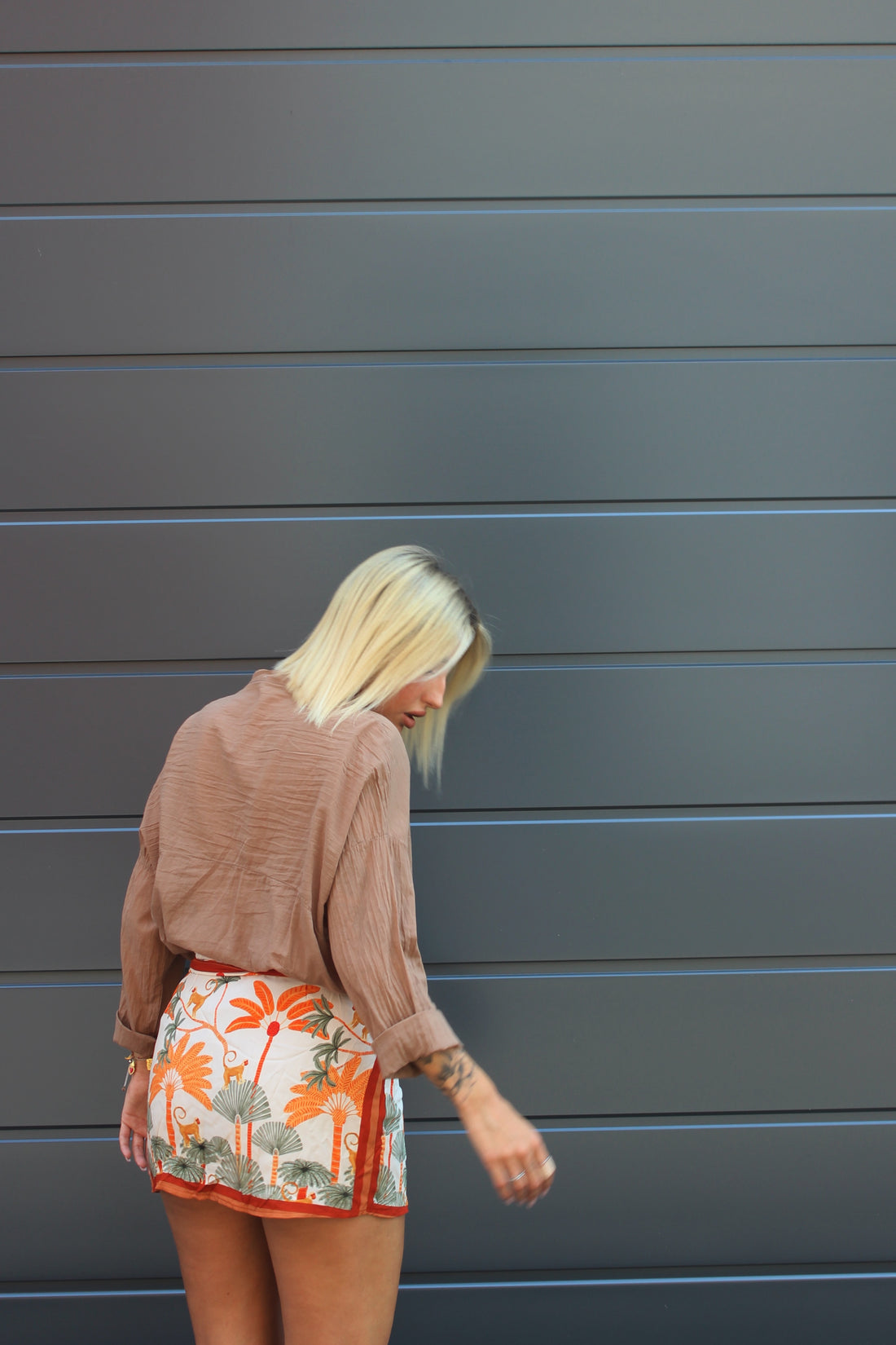 Camicia 100% cotone camel