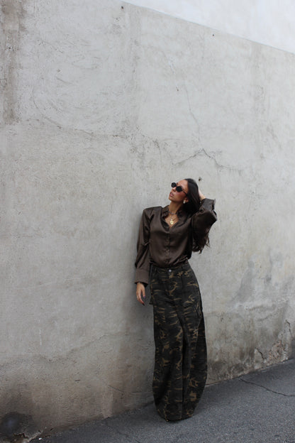 Camicia satin olive