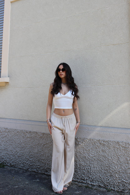 Pantalone basic beige