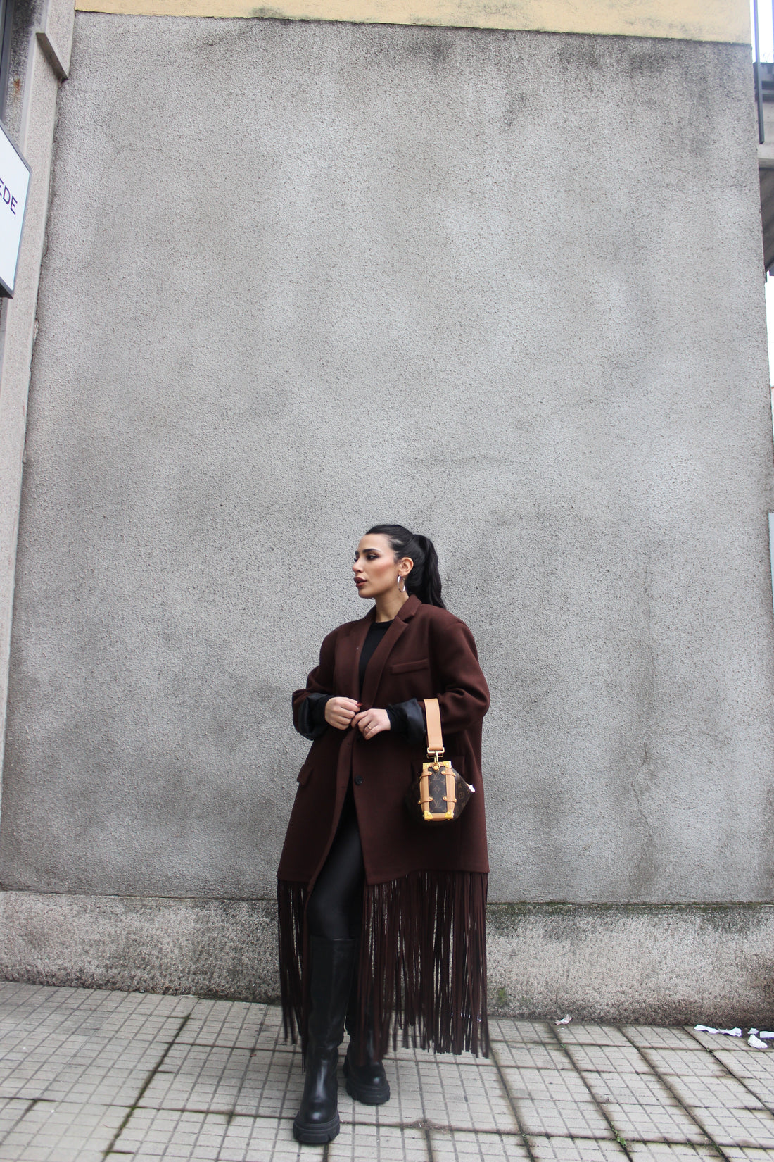 Cappotto Lumina Frange Chocolate