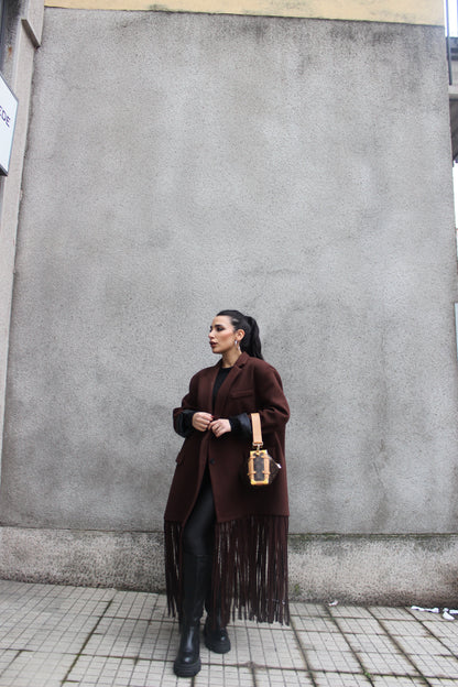Cappotto Lumina Frange Chocolate