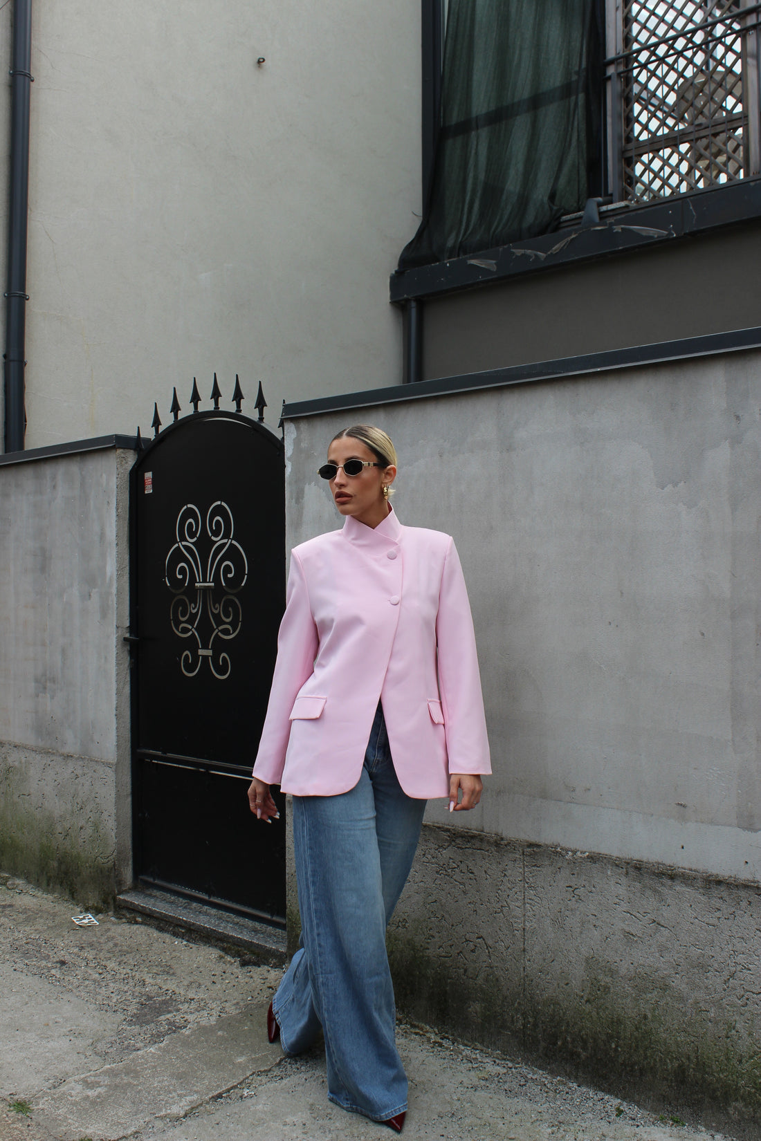 Blazer con chiusura laterale Rosa