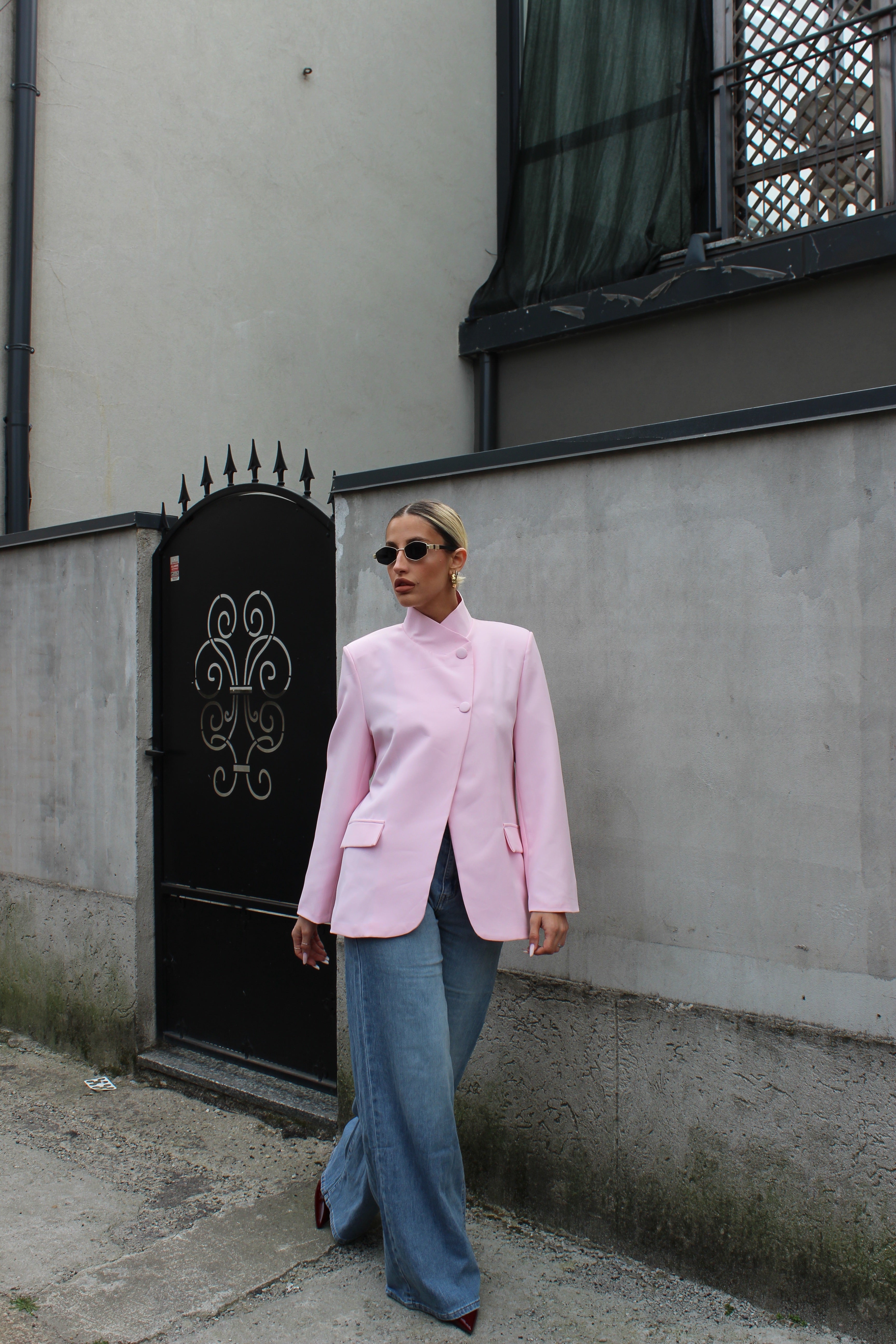 Blazer con chiusura laterale Rosa