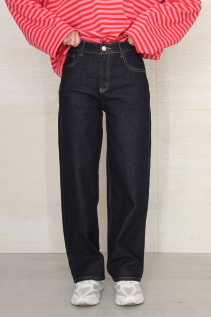 Jeans wide leg demin scuro