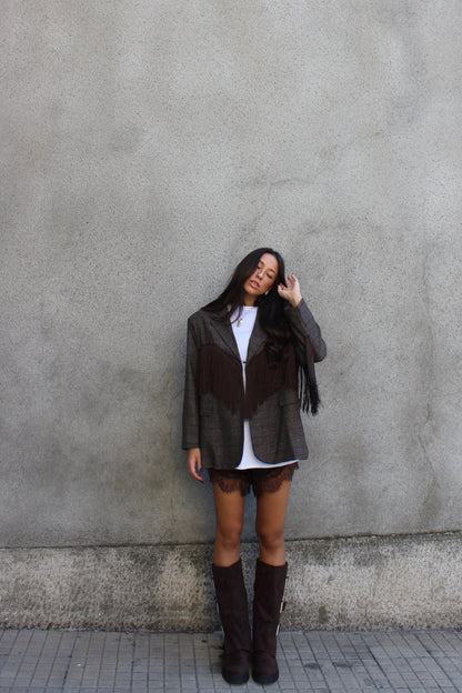 Blazer fringes cioccolato