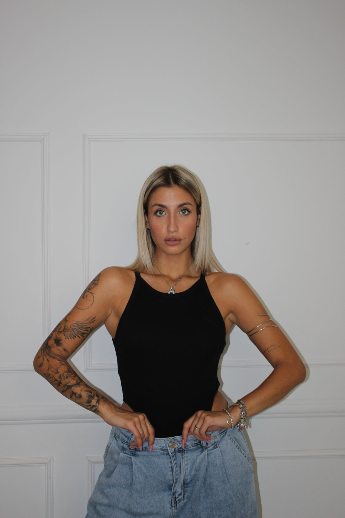 Body a costine Nero