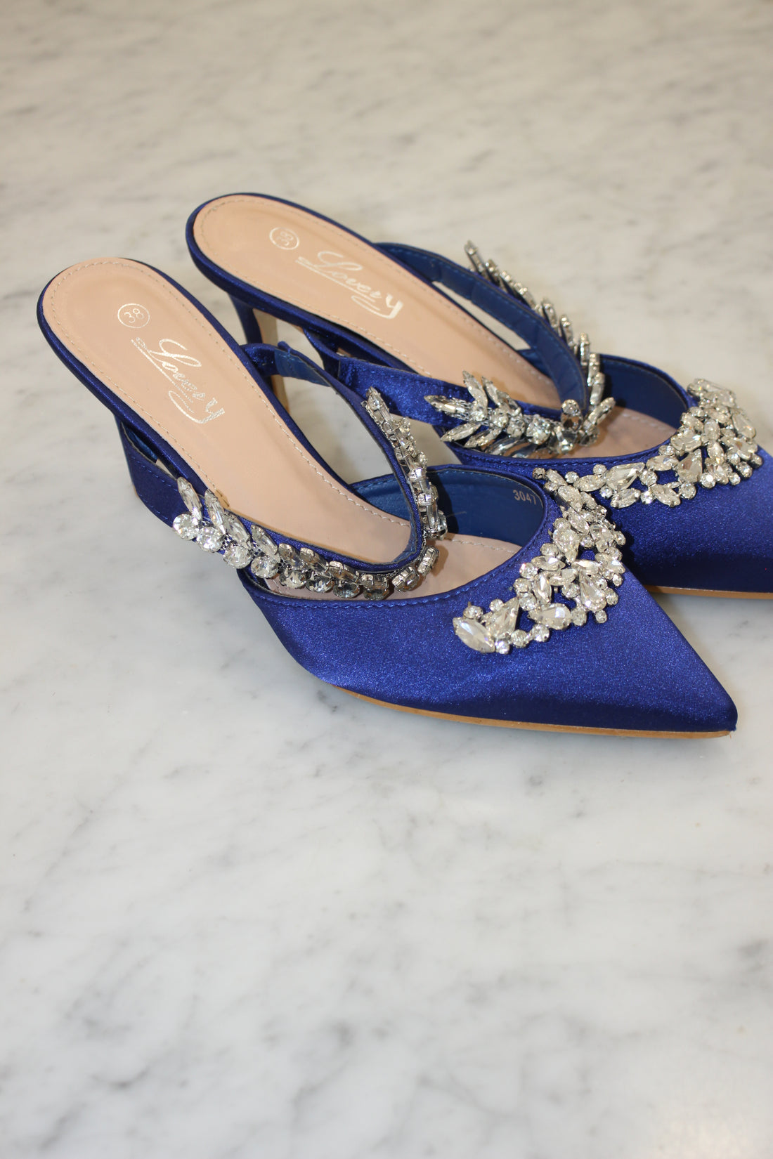 Mule strass Blu