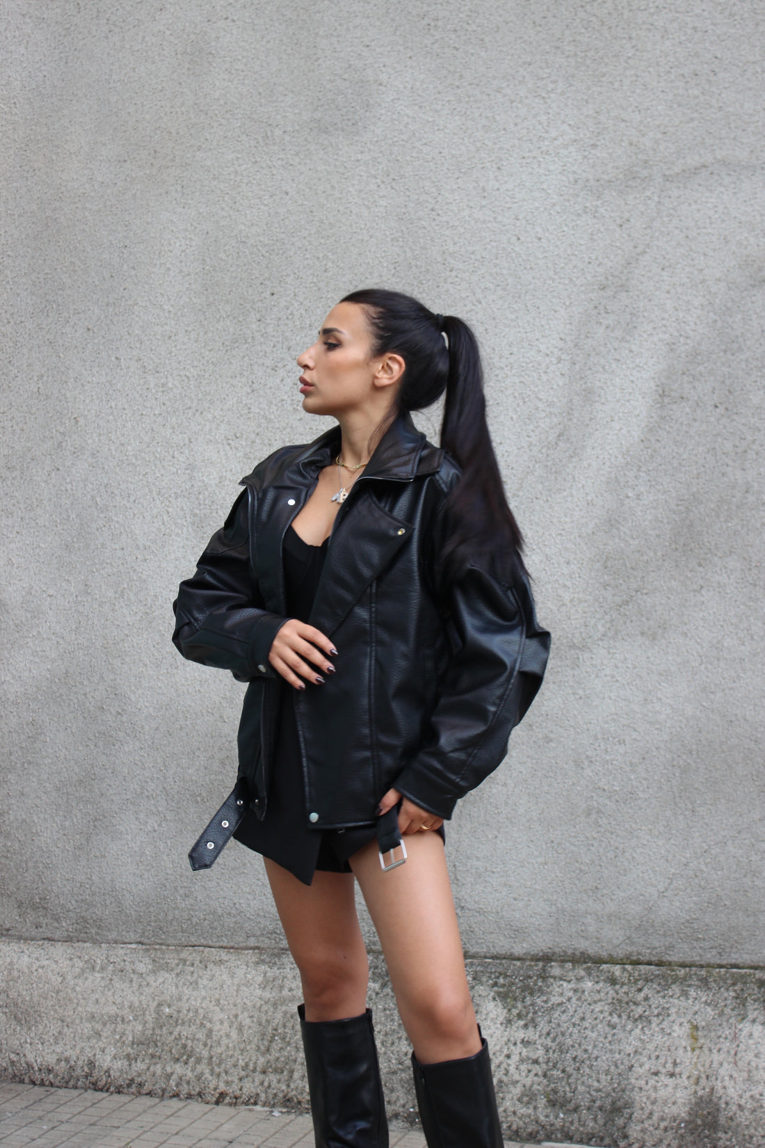 Bomber Ecopelle Nero
